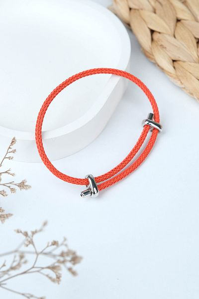 Jack Ferrero Silver Steel / Unisex Colorful String Bracelet (Adjustable)