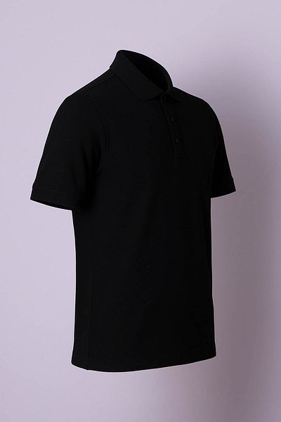 trender Pike Jacquard Collar Black Men's T-Shirt 2739