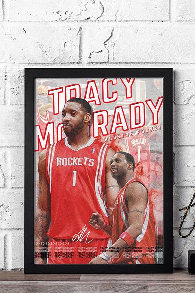 Saturn Tracy McGrady Pictură înrămată - Pictură poster NBA de baschet
