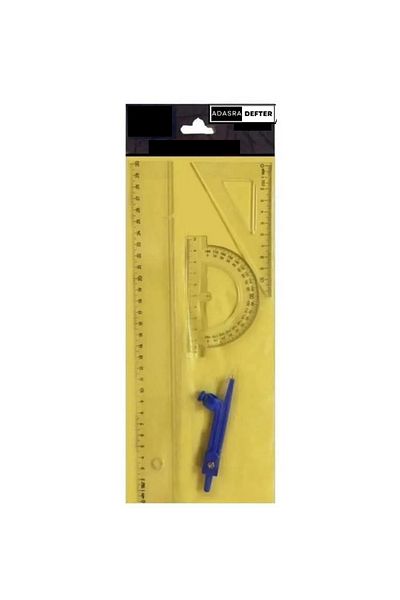 ADASRA Σετ χάρακα - Σετ σχεδίασης / Χάρακας 30 cm + Γωνιακός + Διαμέτρημα