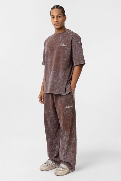 VAMOSCLO Washable Oversize Back Printed Tracksuit Set Brown