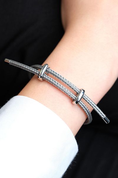 Jack Ferrero Silver Steel / Unisex Colorful String Bracelet (Adjustable)