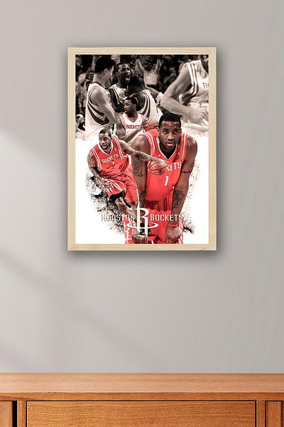 Saturn Tracy McGrady Pictură înrămată - Pictură poster NBA de baschet