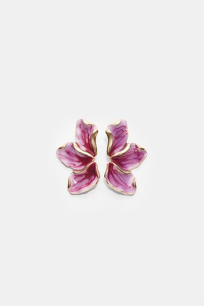 Stradivarius Enamelled fan earrings