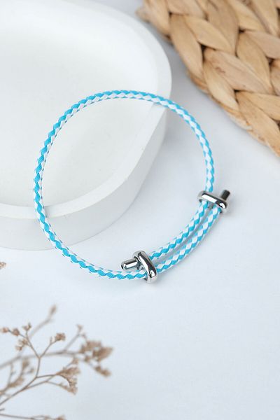 Jack Ferrero Silver Steel / Unisex Colorful String Bracelet (Adjustable)