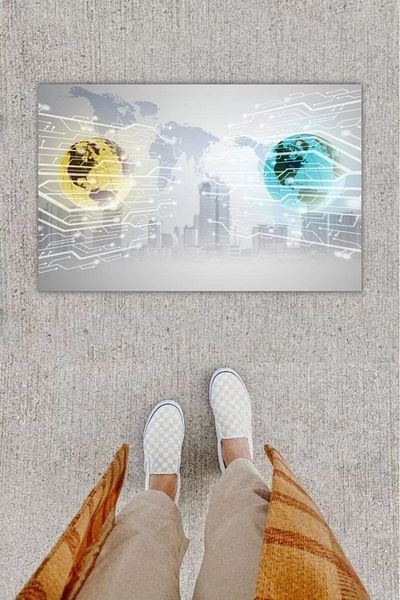 sylar Digital Printing Decorative Processor Card Gray Door Mat K-1290