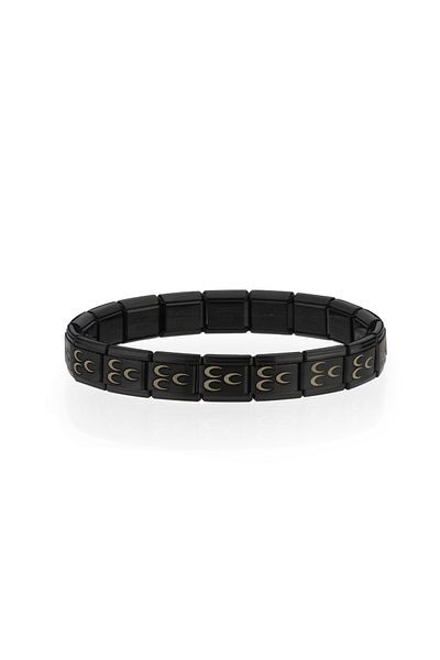 Takı Dükkanı Ottoman Three Crescent Flag Italian Charm Unisex Steel Bracelet Scb58
