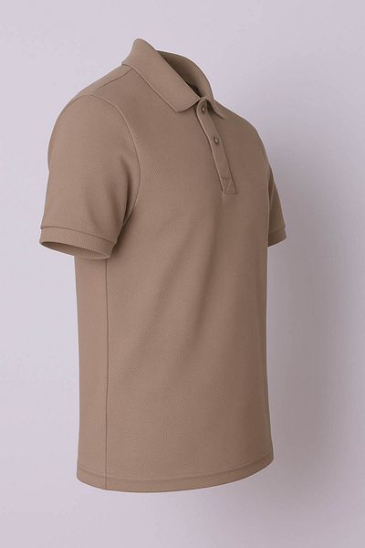 trender Ανδρικό μπλουζάκι Honeycomb Single Jersey Polo Neck Mink 2326