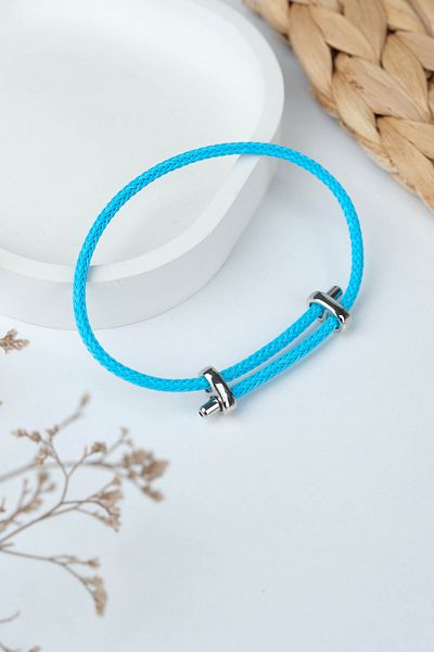 Jack Ferrero Silver Steel / Unisex Colorful String Bracelet (Adjustable)