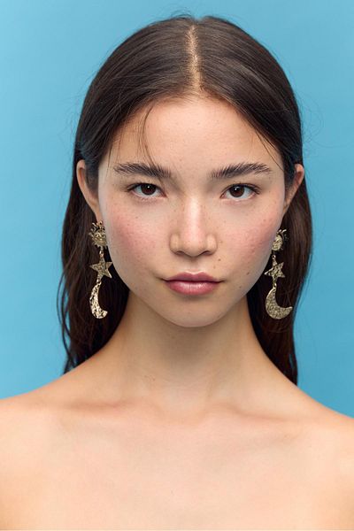 Stradivarius Sun, moon and star earrings