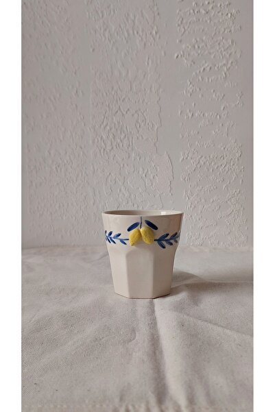 Handmade Limon Detaylı Elyapımı Kahve fincanı 150ml