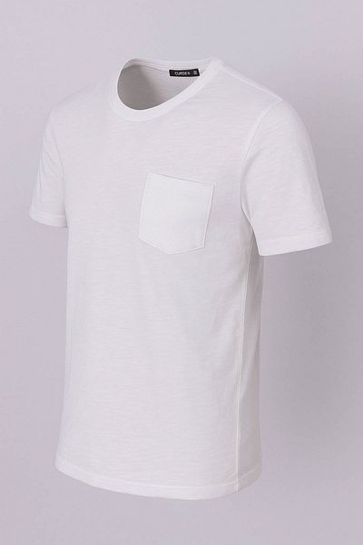 trender Ανδρικό μπλουζάκι Flared Pocket Crew Neck Ecru 2000