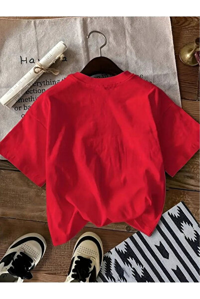 Touz Moda Cherry Kids Design Unisex Oversize T-Shirt