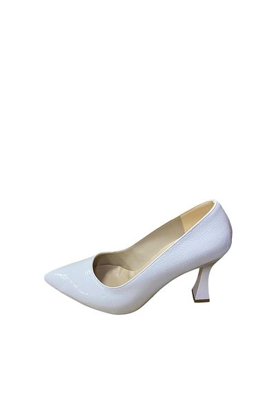 WHİTE LİNE Women's Goblet Heeled Patent Leather Stiletto