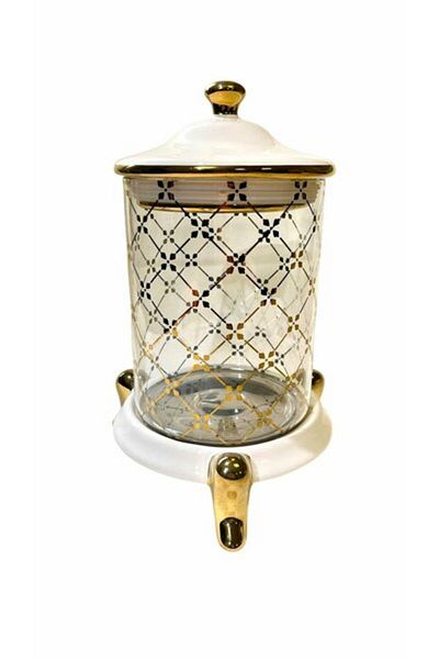 ROY KING Queen Jar Set 3 Piece Footed Cream