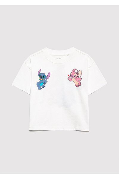 Mavi TRICOU CU PRINT LILO & STITCH Alb Îngălbenit