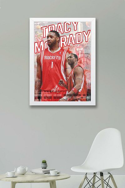 Saturn Tracy McGrady Pictură înrămată - Pictură poster NBA de baschet