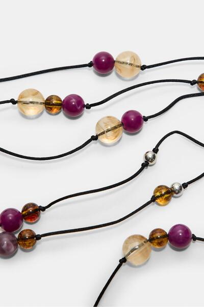 Stradivarius Boncuklu İpli Kolye