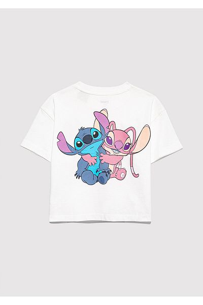 Mavi TRICOU CU PRINT LILO & STITCH Alb Îngălbenit