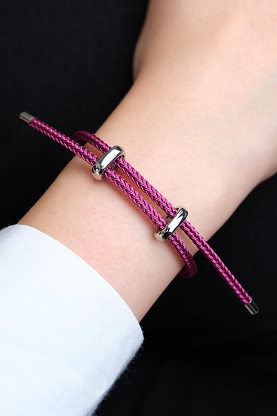 Jack Ferrero Silver Steel / Unisex Colorful String Bracelet (Adjustable)