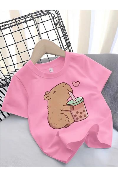 Touz Moda Μπλούζα Unisex Oversize Σχεδίασης Παιδιών Bubble CapyBara