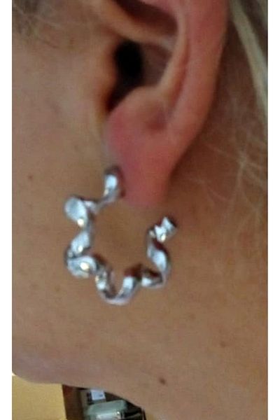 mos&more Silver Twisted Small Hoop Earrings