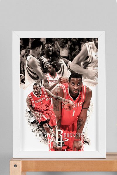 Saturn Tracy McGrady Pictură înrămată - Pictură poster NBA de baschet