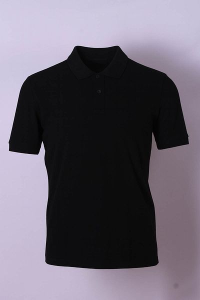 trender Pike Jacquard Collar Black Men's T-Shirt 2739