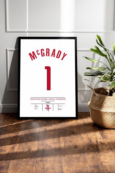 Saturn Tracy Mcgrady Jersey Framed Painting - Nba Houston Rockets