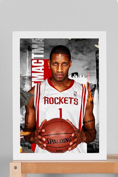 Saturn Pictură înrămată Tracy McGrady - Pictură poster NBA Houston Rockets