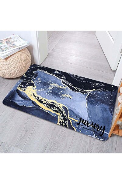 NewEvo Modern bath mat, Ultra absorbent, Non-slip and quick drying, Marble pattern, Eco-friendly, 50x80 cm