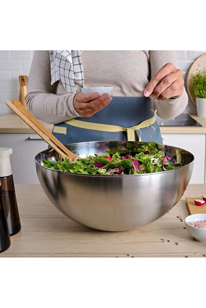 TEZPAZAR Blanda Blank Servis Kasesi Çap 36 Cm Sunum Salata Kasesi Paslanma Çe...