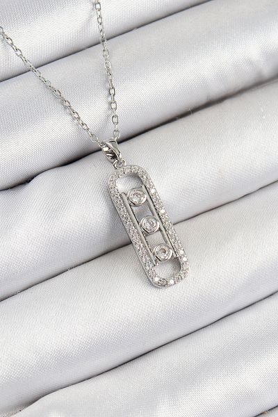 Clariss 316L Steel Zircon Stone Messika Model Silver Color Women's Necklace