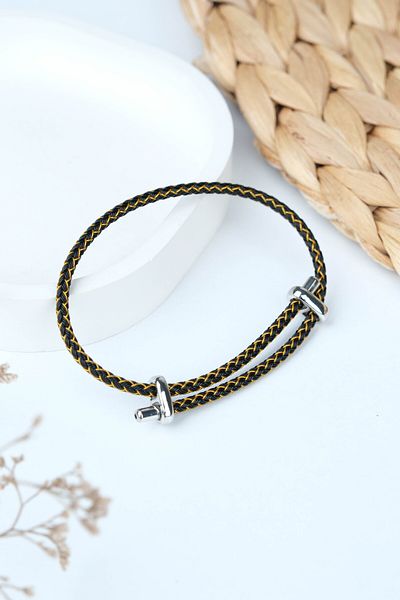 Jack Ferrero Silver Steel / Unisex Colorful String Bracelet (Adjustable)