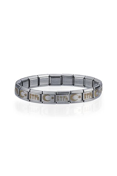 Takı Dükkanı Moon Starry Gokturkish Turkish Italian Charm Unisex Steel Bracelet Scb60