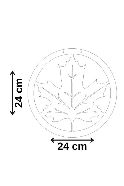 Kutaydan Welcome Written Plane Leaf Mdf Laser Cut Door and Wall Ornament - Maple Wood