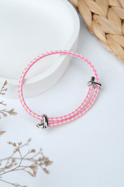 Jack Ferrero Silver Steel / Unisex Colorful String Bracelet (Adjustable)