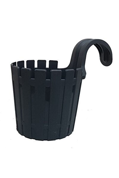 polivahome Balkon Saksısı Asılabilir Sert Plastik Kaliteli 1.5 Lt Yuvarlak Te...