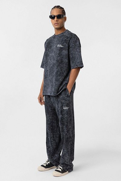 VAMOSCLO Washable Oversize Back Printed Tracksuit Set Black