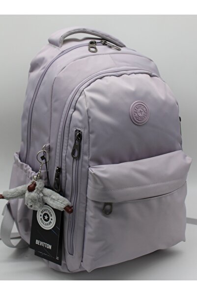 Bevitton Okul Sırt Çantası Unisex Suya Dayanıklı Kumaş Okul Çantası 2500 Açık Lavanta