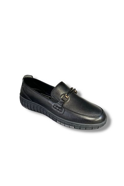 İdeal Voyager Z078 Women's Genuine Leather Orthopedic Very Comfortable Buckle Loafer Shoes