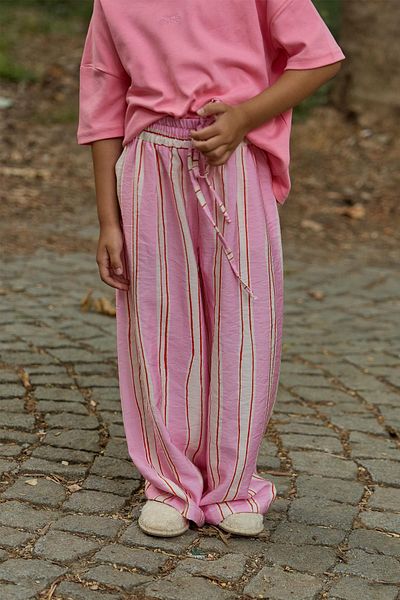 Tics Παντελόνι Lolly Pink ριγέ