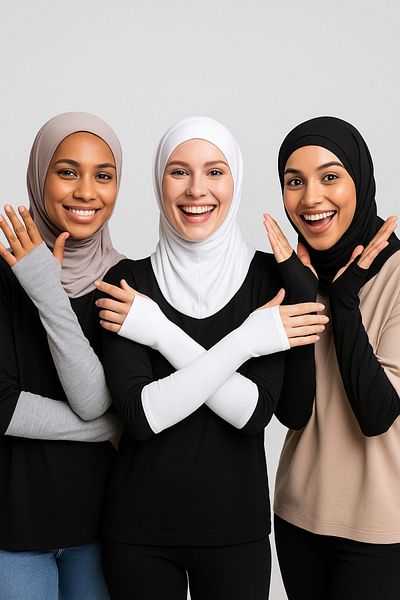 mirach 3 Pack Finger Detailed Sleeve Set Combed Cotton Flexible Lycra Sleeve Concealer Elastic