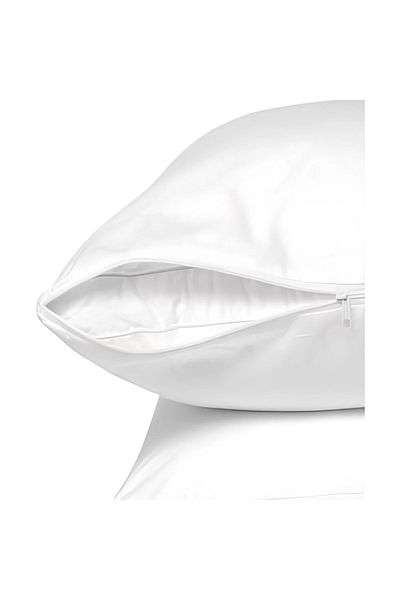 Mu Art Ahşap White Zippered Pillow Mitili, Pillow Case