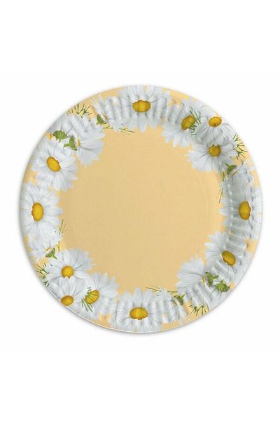 DÜVENCİ TİCARET 8 Pack Card Board Plate Papatya