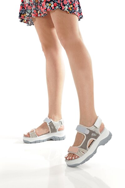 Modabuymus Bernis Multicolor Ice Pink Velcro Massage Light Sole Sports Sandals