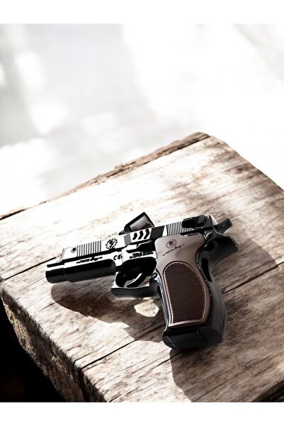 BYCEGU 93326 METAL OYUNCAK KILIFLI GERÇEKÇİ TABANCA BİR ADETTİR 21 CM