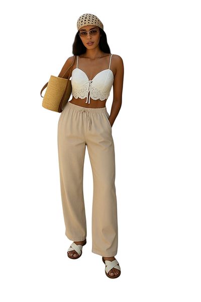 FİDAN FASHİON Fidan Pocket Waist Elastic Pants