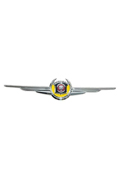 YAVAS OTO Wreath Arma Plastic Chrome Yellow Frame with Jaguar Logo