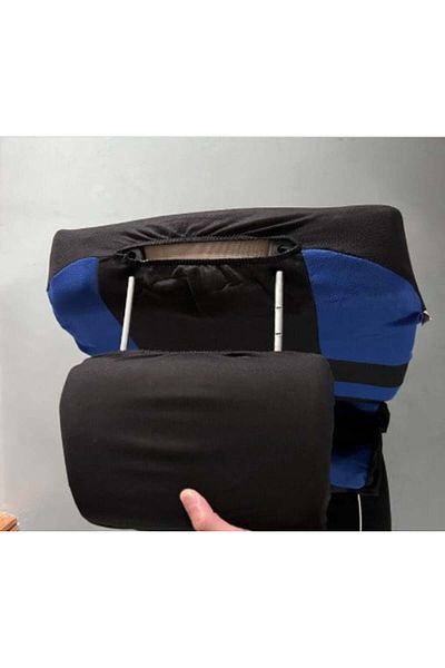 CED AUTO TRADE Set huse scaun auto, universale, față-spate, negre, material textil, compatibile cu airbag-urile